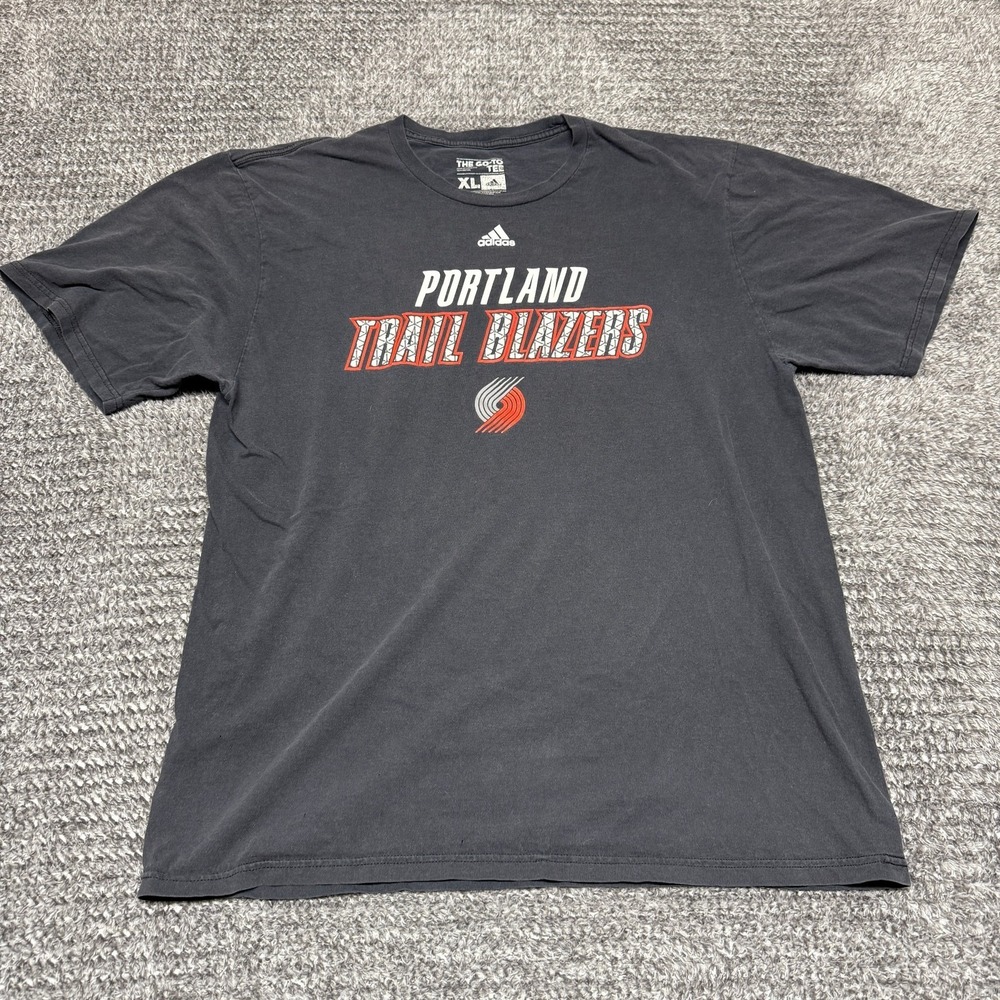 Adidas Portland Trail‎ Blazers NBA Mens XL Charcoal Gray Short Sleeve T Shirt